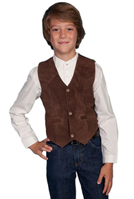 Scully Boar Suede Western Vest - Expresso - Boys' Old West Vests And Jackets | Spur Western Wear