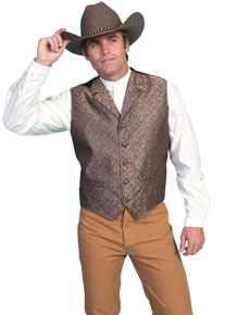 Scully Paisley Vest – Brown - Men's Old West Vests and Jackets | Spur Western Wear