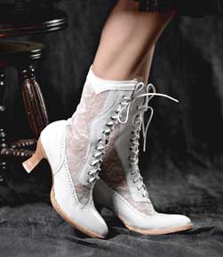 Oak Tree Farms Elegant Lace up Jennie Wedding Boot - White - Western Weddings | Spur Western Wear