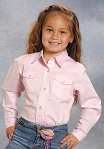 western pink sleeve long apparel poplin snap roper shirt front shirts girls children wear boys spurwesternwear spur