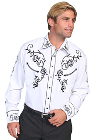 Scully Gunfighter Long Sleeve Snap Front Western Shirt - Black Multi ...