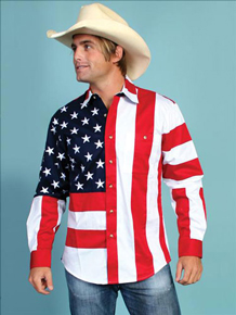 Scully Patriotic Long Sleeve Western Shirt - Men's Western Shirts | Spur Western Wear