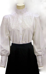 Frontier Classics Laura Blouse - White - Ladies' Old West Blouses | Spur Western Wear