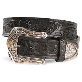 Tony Lama Westerly Ride Black Leather Belt