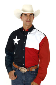 Roper Texas Flag Long Sleeve Western Shirt - Men's Western Shirts | Spur Western Wear