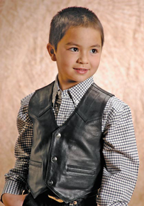 Roper Leather Western Vest - Black - Boys' Leather Western Vests and Jackets | Spur Western Wear