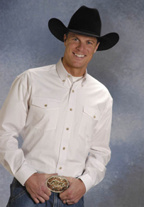 Roper Poplin Long Sleeve Button Front Western Shirt - White - Tall - Men's Western Shirts | Spur Western Wear