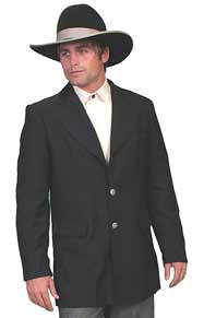 Scully Town Coat - Black - Men's Old West Vests and Jackets | Spur Western Wear,old western reenactment clothing