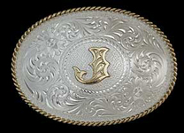 Montana Silversmiths Initial J Western Belt Buckle - Western Belt Buckles | Spur Western Wear