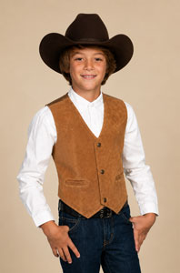 Scully Boar Suede Western Vest - Tan - Boys' Old West Vests And Jackets | Spur Western Wear