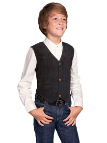 Scully Boar Suede Western Vest - Black - Boys' Old West Vests And Jackets | Spur Western Wear