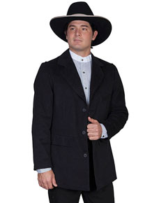 Wah Maker Brushed Cotton" Law Dawg" Town Coat - Black - Style# 11-524009-BLK, Men's Old West Vests And Jackets | Spur Western Wear