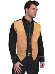Scully Boar Suede Satin Back Vest – Bourbon - Men's Leather Western Vests and Jackets | Spur Western Wear