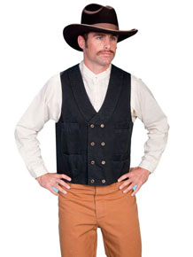 Scully Double-Breasted Canvas Vest – Black - Men's Western Vests and Jackets | Spur Western Wear