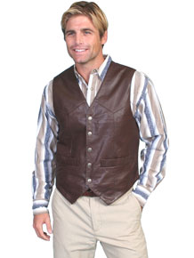 Scully Soft Touch Lambskin Vest – Brown - Men's Leather Western Vests and Jackets | Spur Western Wear