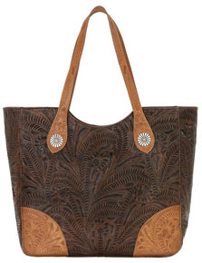 American West Annie's Secret Concealed Carry Shoulder Bag - Chestnut & Tan - Ladies' Western Handbags And Wallets | Spur Western Wear