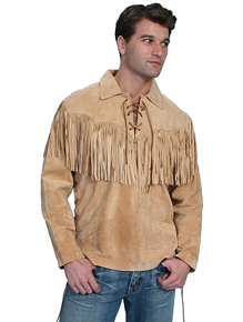 Scully Boar Suede Leather Trapper Shirt - Bourbon - Men's Leather Western Vests and Jackets | Spur Western Wear