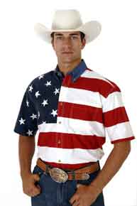Roper American Flag Short Sleeve Button Front Western Shirt - Men's Western Shirts | Spur Western Wear