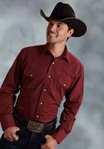 FF Long Sleeve Western Shirt - Wine - Big & Tall - Men's Western Shirts | Spur Western Wear