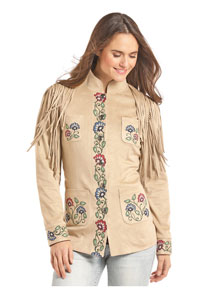 Panhandle Slim Microsuede Jacket - Sand - Ladies' Western Outerwear | Spur Western Wear