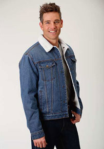 Roper Sherpa-Lined Denim Jacket - Blue - Men's Western Outerwear | Spur Western Wear