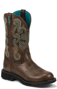 Justin Gypsy Tasha Work Boot - Steel Toe - Brown - Ladies Western Boots | Spur Western Wear