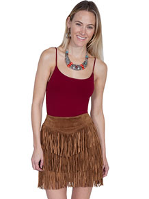 Scully Boar Suede Leather Skirt - Cinnamon - Ladies' Western Skirts And Dresses | Spur Western Wear