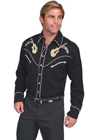 Scully Thunderbird Western Shirt - Black - Style# 05-P-667BLK, - Men's ...