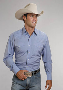 Stetson End On End Long Sleeve Snap Front Western Shirt - Gold - Men's ...