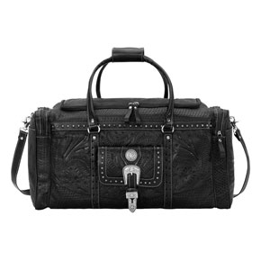 American West Retro Romance Leather Western Rodeo Bag - Black - Western Luggage | Spur Western Wear