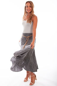 Scully Cantina Skirt - Charcoal - Ladies' Western Skirts And Dresses | Spur Western Wear