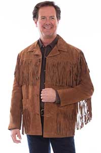 Scully  Fringe Leather Coat – Cinnamon- Men's Leather Western Vests and Jackets | Spur Western Wear