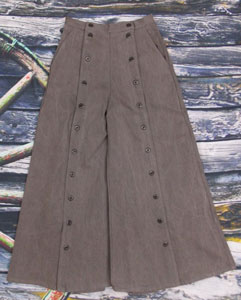 Frontier Classics Button Front Split Riding Skirt -Grey,- Ladies' Old West Skirts and Dresses | Spur Western Wear