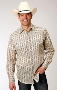 Roper Wallpaper Stripe  Long Sleeve Snap Western Shirt-Big & Tall ,  Men's Western Shirts | Spur Western Wear