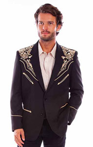 Scully Embroidered Sport Coat - Black with Gold  - Men's Western Suit Coats, Suit Pants, Sport Coats, Blazers | Spur Western Wear