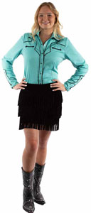 Scully Boar Suede Leather Skirt - Black - Ladies' Western Skirts And Dresses | Spur Western Wear