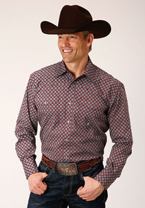 RoperWine Foulard Long Sleeve Snap Front Western Shirt - Big & Tall- Men's Western Shirts | Spur Western Wear