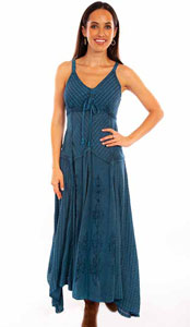 Scully Honey Creek Spaghetti Strap Dress - Electric Blue,- Ladies' Western Skirts And Dresses | Spur Western Wear