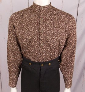 Frontier Classics "Brown Floral  Print shirt- Men's Old West Shirts | Spur Western Wear