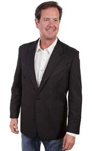 Scully  Sport Coat - Black with BlackPiping - Men's Western Suit Coats, Suit Pants, Sport Coats, Blazers | Spur Western Wear