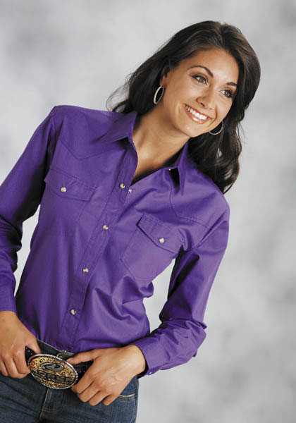 purple western shirt ladies