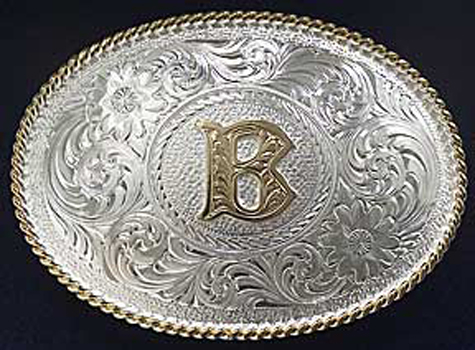 Montana Silversmiths Initial B Western Belt Buckle - Western Belt