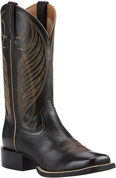black square toe western boots