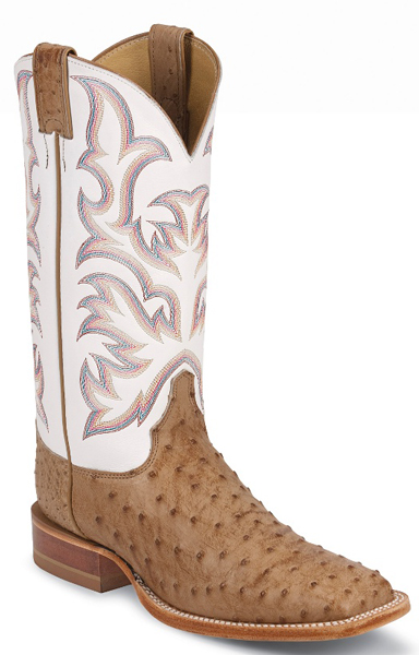justin smooth ostrich roper cowboy boots
