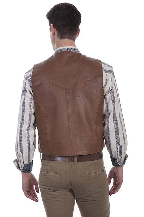 Scully Soft Touch Lambskin Vest Saddle Tan Men s Leather Western Vests and Jackets Spur Western Wear