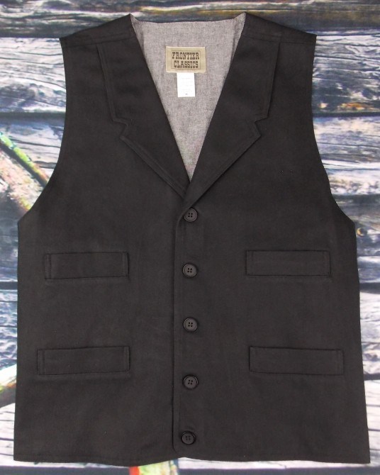BLACK Frontier Classics Old West Victorian Westworld Son style mens vest S to 5X 