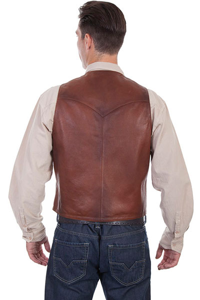 60s leather western vest