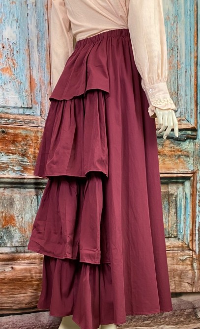 Frontier Classics Bustle Skirt - Burgandy - Ladies' Old West