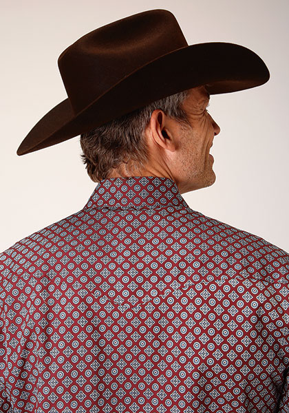 Roper 2243 Garnet Foulard (Grey) - Men's Western Shirt