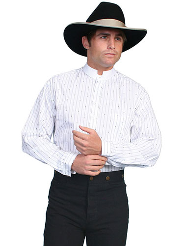 Scully Wyatt Stripe Shirt - White - Men's Old West Shirts | Spur Western Wear